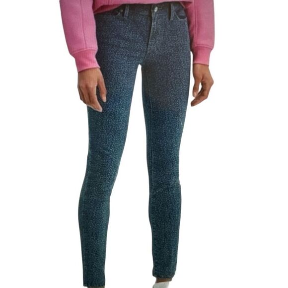 LEVI’S Women’s 711 Skinny Animal Leopard Print Denim Jeans Blue Size 27/4 - Picture 2 of 12